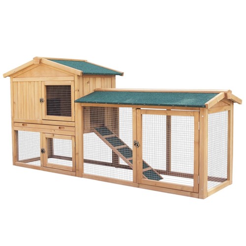 Wooden pet rabbit hutch - wooden,