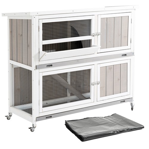 Pawhut two tier - two-tier, rabbit